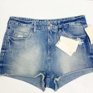 NWT Zara Z1975 High Rise Distressed Shorts